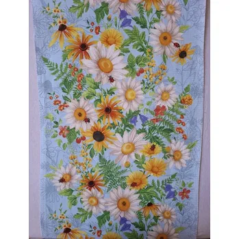 Látka Waflovina luční květy