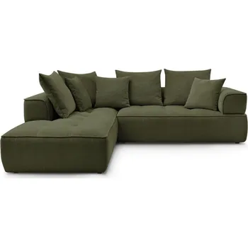 Pohovka Zelená žinylková rohová pohovka (levý roh/do L) Whesley – Bobochic Paris ID_1773572