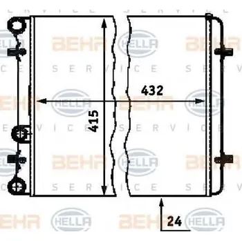 Chladič motoru BEHR HELLA SERVICE Chladič vody BHS 8MK 376 713-774