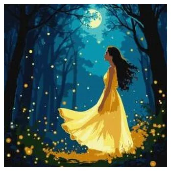 Set školních potřeb Malowania po numerach - Dziewczyna wśród świetlik