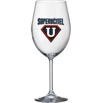 Sklenice SUPERUČITEL (ZNAK) - čirá sklenička na víno 350 ml