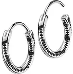 OPN2004 Ocelové náušnice kruhy s dekorem