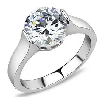 Prsten AL-0056-50 Ocelový prsten se zirkonem