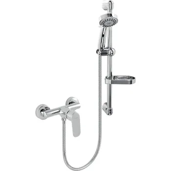 Novaservis Titania Cosmos Baterie sprchová nástěnná, rozteč 150 mm, 3-polohová ruční sprcha, hadice 150 cm, mýdlenka, posuvný držák 59,2 cm, chrom, 90261KIT,0