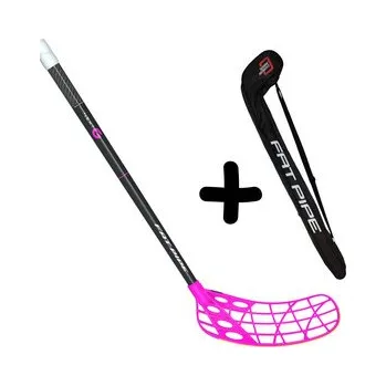 Florbalová hůl Fat Pipe NEXT-G 29 CTRL SLICKS FH2 + Stickbag Set florbalky s vakem bílá / černá / růžová, Pravá (pravá ruka dole), 96cm (=106cm)
