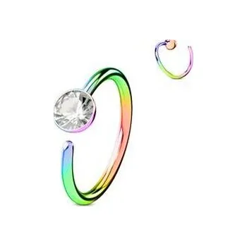 Piercing N0157 Duhový piercing do nosu/ucha kruh