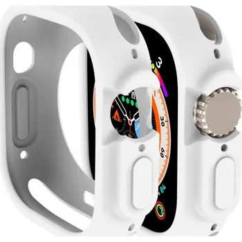 VSECHNONAMOBIL 51375 TPU HALF COVER Obal pro Apple Watch Ultra 1 / 2 / 3 49mm bílý