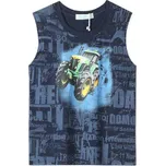 DĚTSKÉ TRIČKO BEZ RUKÁVŮ S TRAKTOREM Barva: Tmavě modrá, Velikost: 98