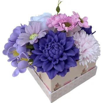 umělá květina made by ANTEROS Dekorace Mýdlová kytice v dárkovém miniboxu Matylda III.