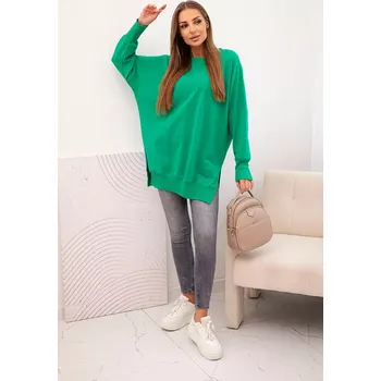 Dámská mikina Kesi Dámská bavlněná mikina se širokým lemem dole zelená Kesi šedá | zelená 3352283