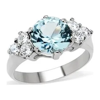 Prsten AL-0102-49 Ocelový prsten s tyrkysovým kamenem