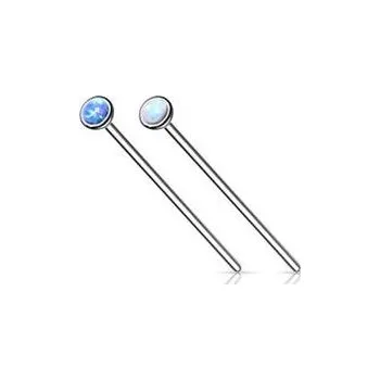 Piercing N0144-OP05 Variabilní piercing do nosu, opál 2,5 mm - modrá