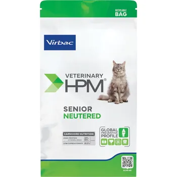 Krmivo pro kočku 2x7kg Virbac Veterinary HPM Senior Neutered Cat granule pro kočky