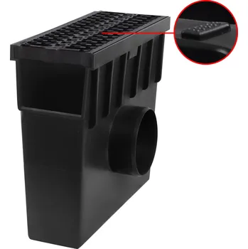 Odvodňovací žlab Sběrná plastová vpusť BIELBET A15 s plastovou mříží 333 x 130 x 300 mm 105 mm