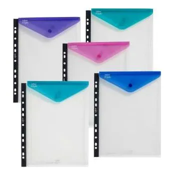 Snopake Euroobaly s drukem Snopake - A4, horní otevírání, rozšiřitelné, mix barev, 5 ks