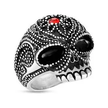 Prsten OPR0119-60 Ocelový motorkářský prsten - lebka