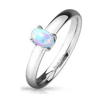 Prsten OPR1649-49 Ocelový prsten s oválným opálem