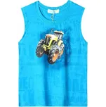 DĚTSKÉ TRIČKO BEZ RUKÁVŮ S TRAKTOREM Barva: Tyrkysová, Velikost: 128
