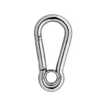 Jištění Nerezová karabina s okem, průměr 6 mm - 10 mm Velikost: průměr 11 mm - délka 120 mm