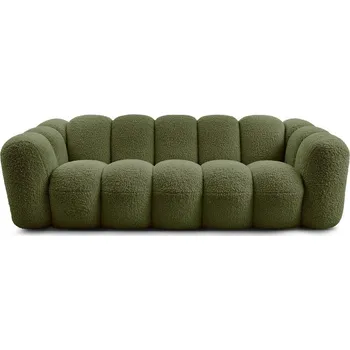 Pohovka Zelená pohovka z textilie bouclé 232 cm Hippolyte – Bobochic Paris ID_1773170