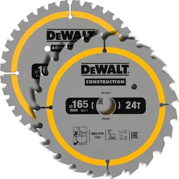 Pilový kotouč DeWALT DT90270-QZ - Sada kotoučů pr. 165 x 20 mm na dřevo 24 zubů + 36 zubů
