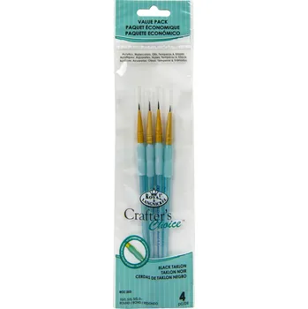 Umělecký štětec Royal Langnickel Malířské štětce 4ks ,,Black Taklon Round " 10/0, 5/0, 3/0, 0-