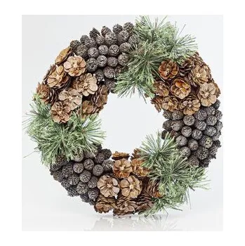 Vánoce Eurolamp Vánoční dekorace věnec se šiškami, průměr 34 cm, 1 ks