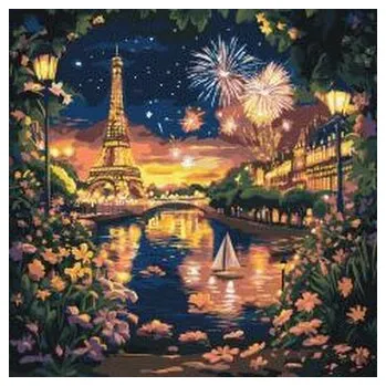 Set školních potřeb Malowanie po numerach - Salut dla Paryża 40x40cm