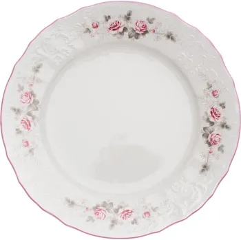 Thun 1794 Bernadotte talíř mělký 25 cm růže, růžový proužek