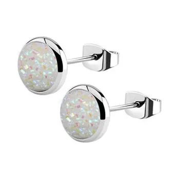 Náušnice NB321 Ocelové náušnice DRUZY White AB