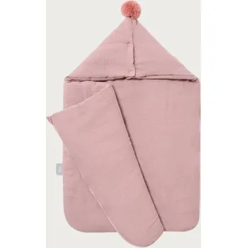 Dětské zboží Mušelínový spací pytlík s kapucí Barvy: Sand Rose
