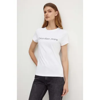 Oblečení a móda Bavlněné tričko Calvin Klein Jeans J20J220253 bílá 00X, vel. XL