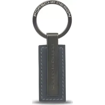 PORSCHE DESIGN Keyring Metal Klíčenka kov kůže šedá antracitová (Gravírované logo)