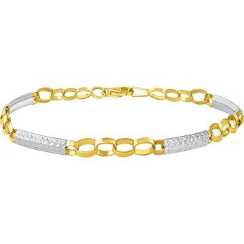 Náramek Zlatý náramek Sonia ze žlutého a bílého zlata s broušenými destičkami - 4,6 mm varianta 19 cm FNN1915BGYW-19 cm