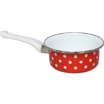 Hrnec GERIMPORT S.L. GERIMPORT rendlík s ručkou d16 (0,85l) červený+bílý PUNTÍK