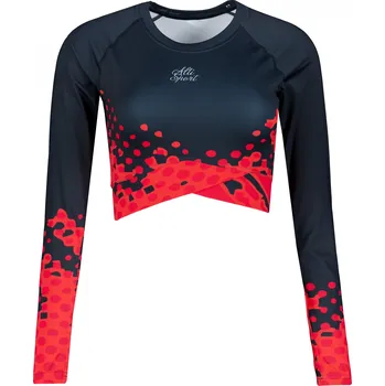 Dámská móda Dámský funkční crop top premium ALTISPORT VOJ/ALW109TR04 ČERVENO-ČERNÁ M