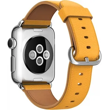 Řemínek na hodinky Kožený řemínek pro Apple Watch 38/40/41/42mm Barva: Žlutá