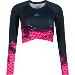 Dámský funkční crop top premium ALTISPORT VOJ/ALW109TR04 RŮŽOVO-ČERNÁ XXXL