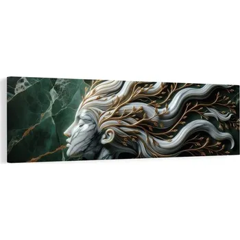 Obraz Dovido Obraz žena spojená s přírodou a zlatými listy