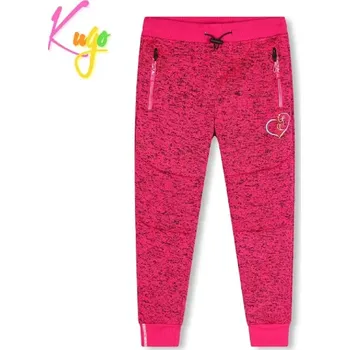 Dívčí outdoorové tepláky KUGO HT1925, růžové