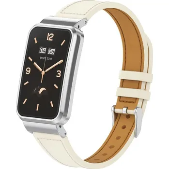Ostatní příslušenství k chytrým hodinkám eses Kožený řemínek pro Xiaomi Smart Band 7 Pro - Béžový