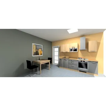 Kuchyňská linka Kuchyňský set KUCH105, 240 cm, kombinace šedá onyx + dub arlington