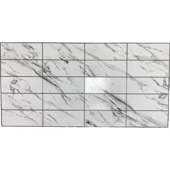Obklad 3D obkladový omyvatelný panel PVC Travertine White (957x482mm)