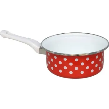 Hrnec GERIMPORT S.L. GERIMPORT rendlík s ručkou d18 (1,15l) červený+bílý PUNTÍK