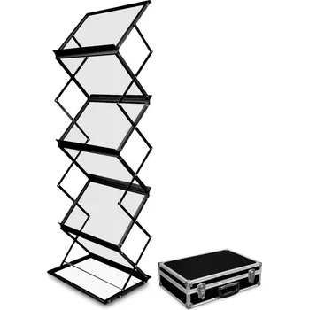 MH Technic s.r.o. Montana skládací stojan na brožury A3, černý, pevný kufr