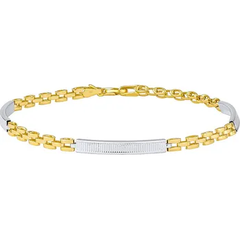 Náramek Zlatý náramek Ramea ze žlutého a bílého zlata s ozdobnými destičkami - 3,5 mm varianta 17 cm FNN1796BGYW-17 cm