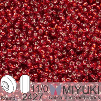 Korálek Korálky Miyuki Round 11/0. Barva 2427 S/L Dk Ruby . Balení 5g.