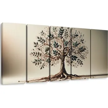 Obraz Dovido 5-dílný obraz dekorativní strom života s ornamenty