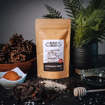 Sušené maso BEAST MEAT Mushroom Jerky Umami (české houbové vegan jerky)