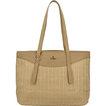 Kabelka Módní dámská koženková kabelka na rameno Eftimia, béžová